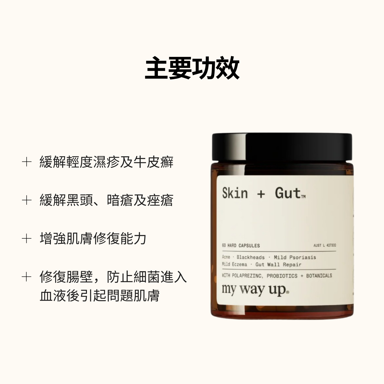 皮膚 + 腸道™